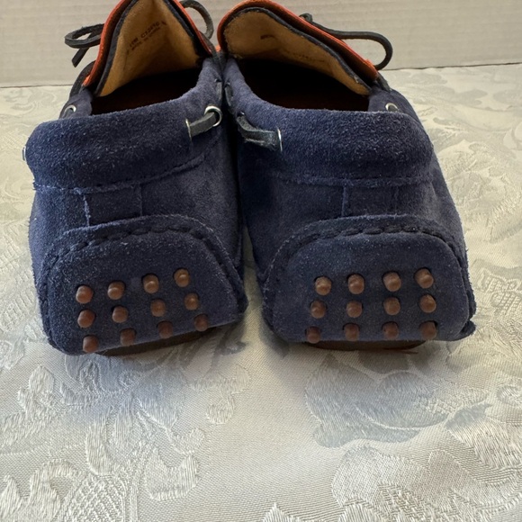 Cole‎ Haan 11M Driving Moccasins Shoe Blue Leather Orange Fringe Kiltie  Preppy - Picture 4 of 11